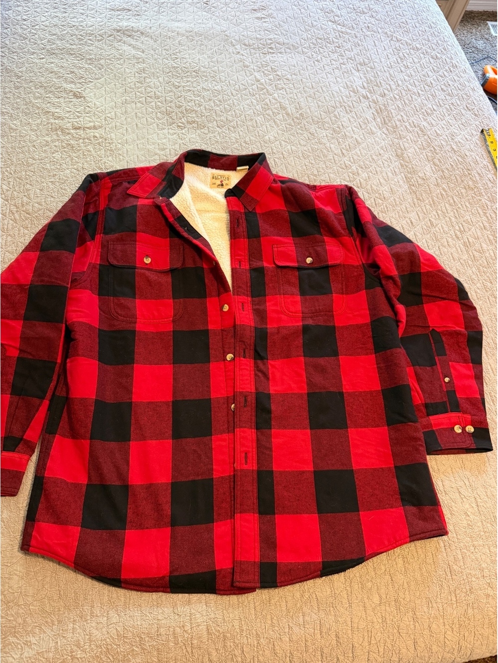 Red Head flannel Sherpa lined black and red checkered size XL